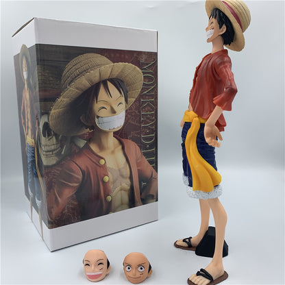 3 Face Figure Toy Men Luffy Anime 27cm